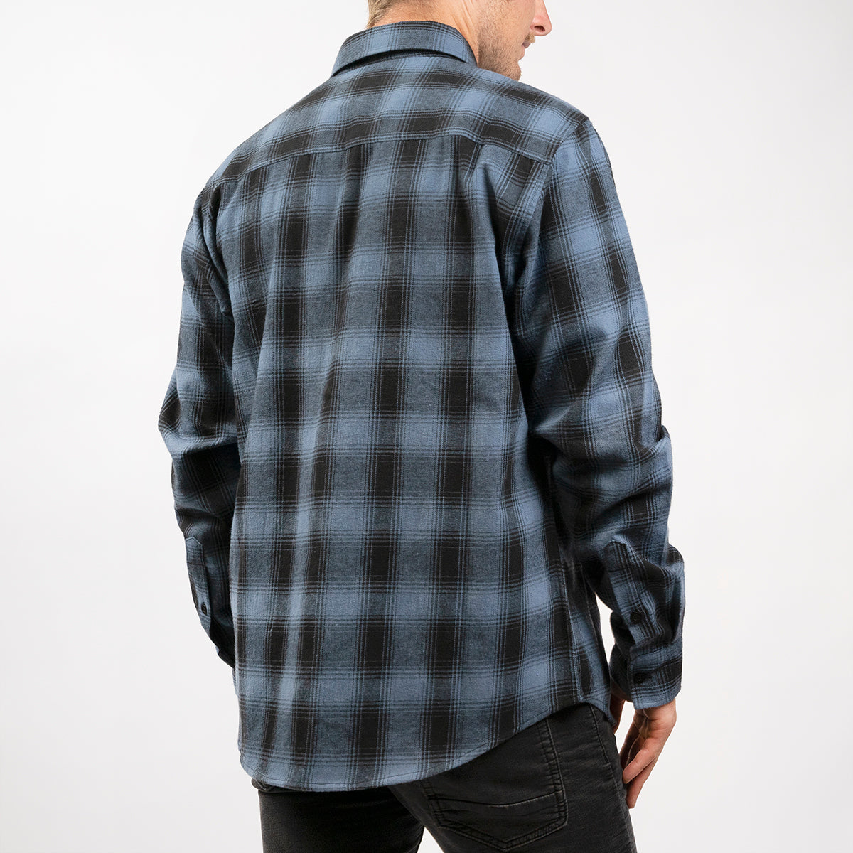 Saturday Night Special Flannel - Dust Blue/Black