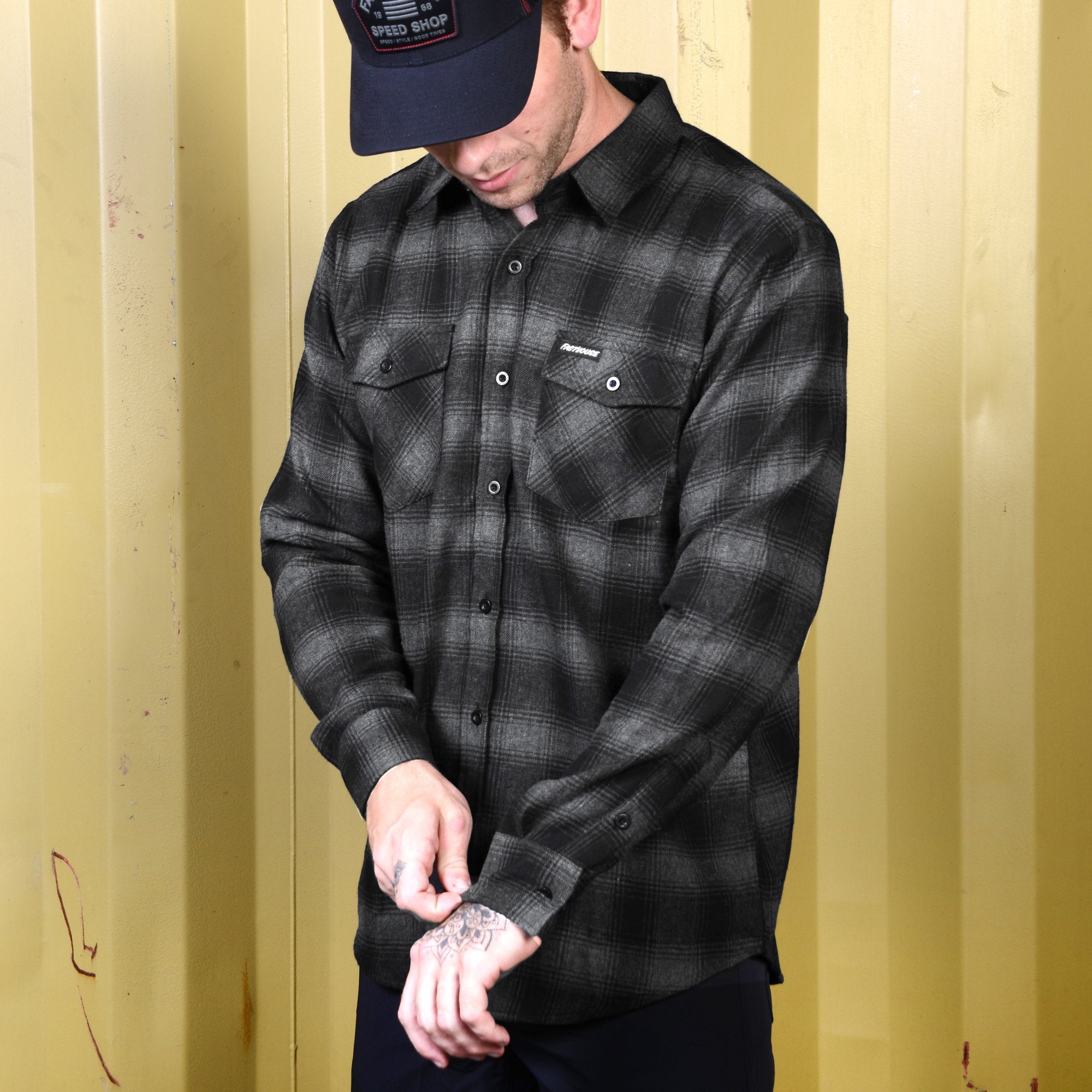 Saturday Night Special Flannel - Grey/Black Fasthouse