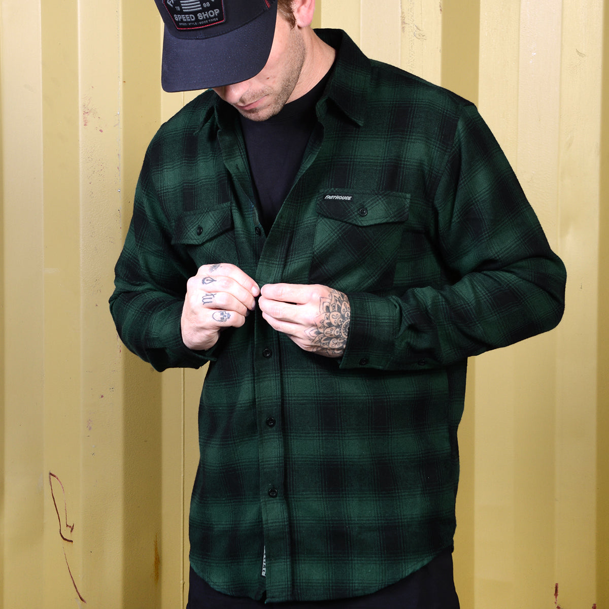 Saturday Night Special Flannel - Green/Black Fasthouse