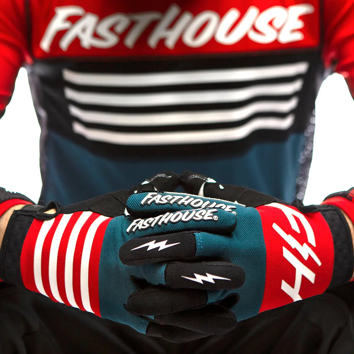 Speed Style Omega Youth Glove - Red/Slate - Fasthouse