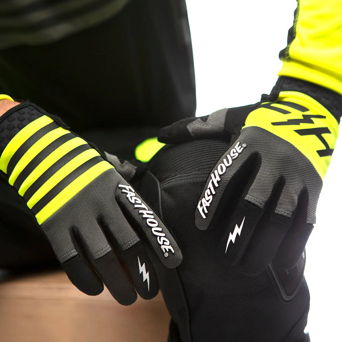 Speed Style Omega Youth Glove - High Viz/Gray - Fasthouse