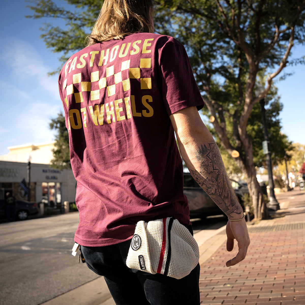 Stacked Hot Wheels Tee - Maroon