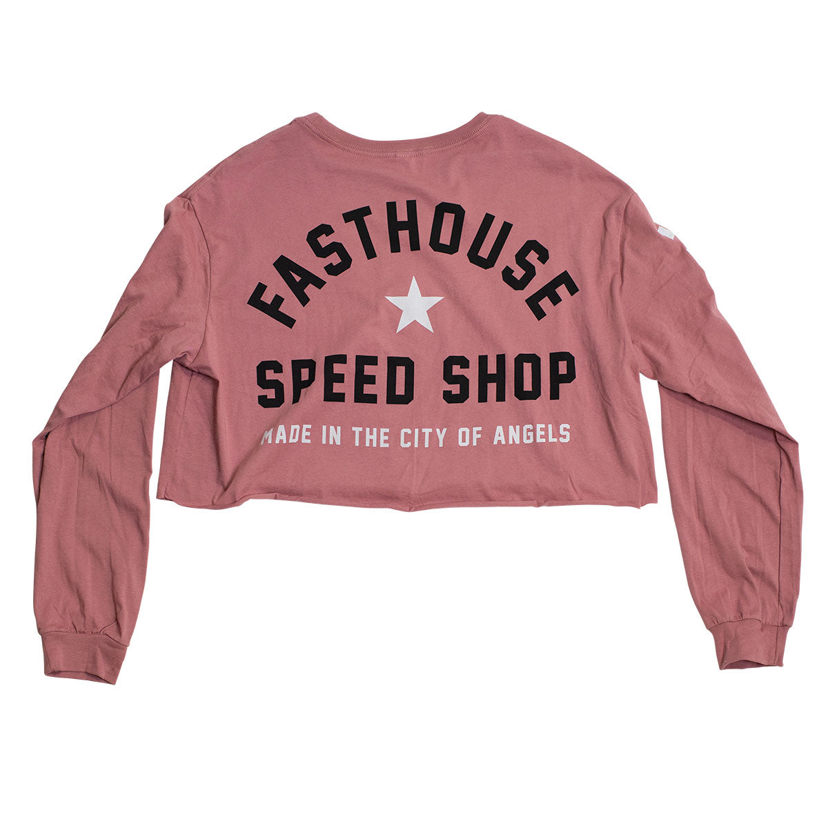 Star Long Sleeve Womens Crop Tee - Heather Mauve