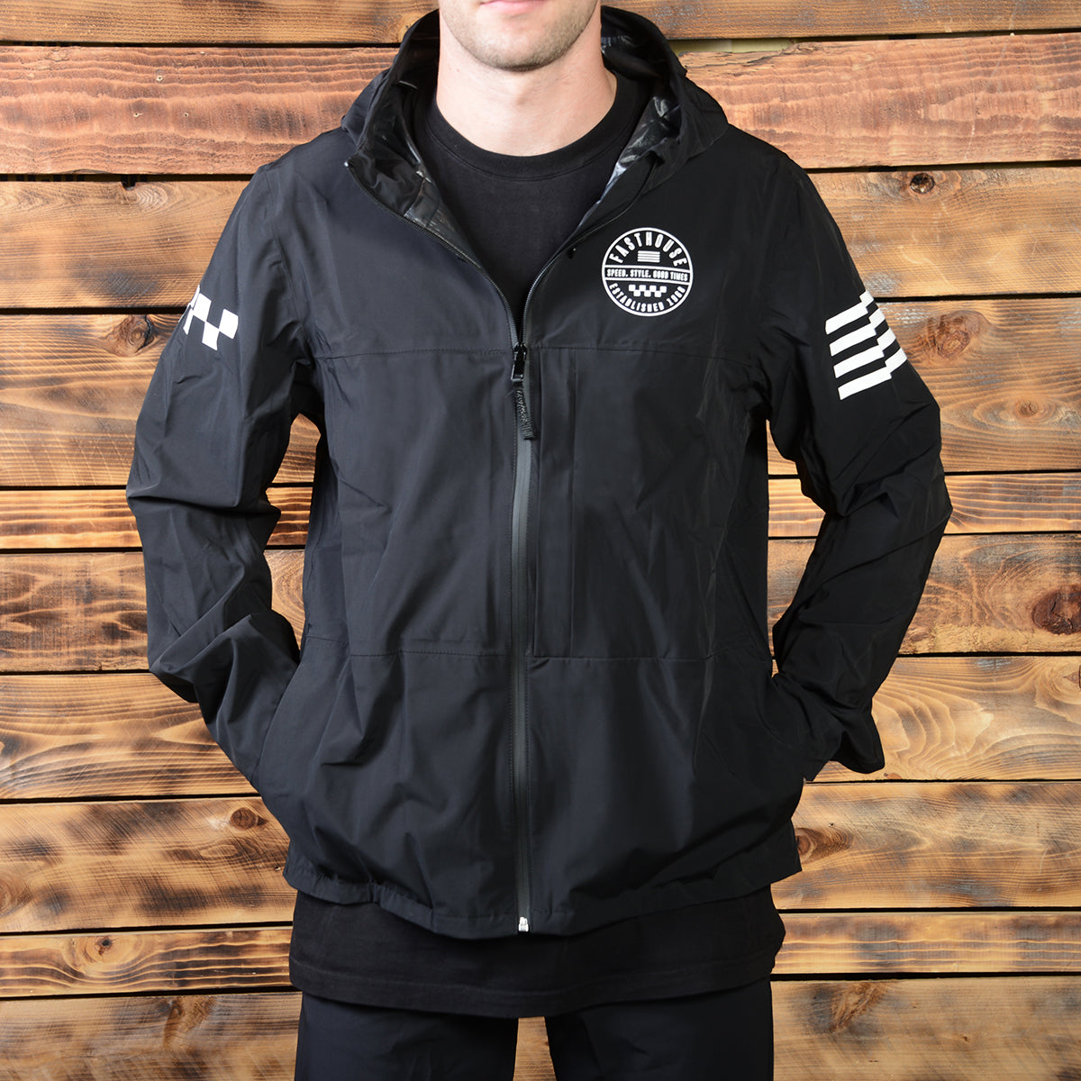 Statement Packable Windbreaker - Black Fasthouse
