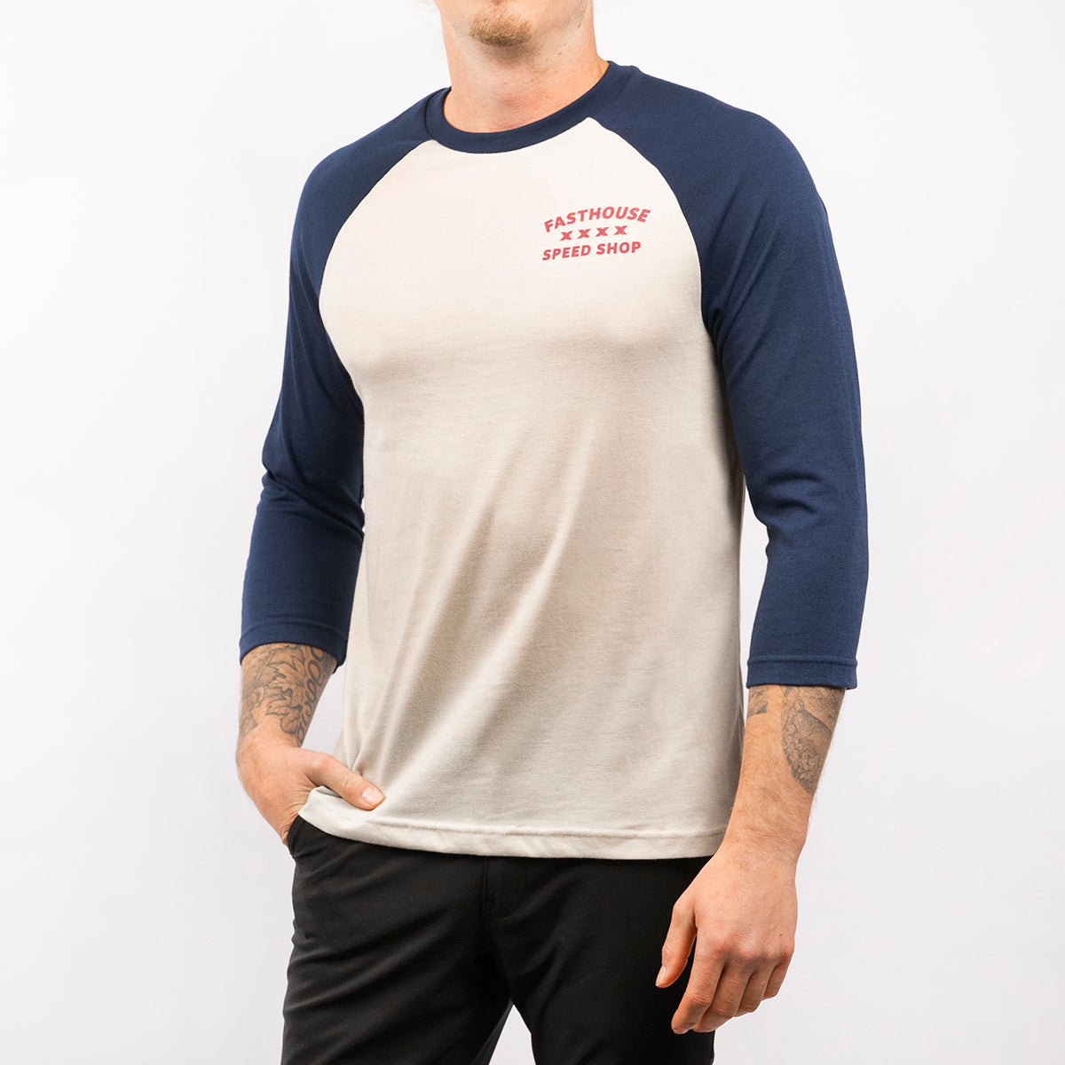 Swift Raglan Tech Tee - Midnight Navy/Cream Closeout