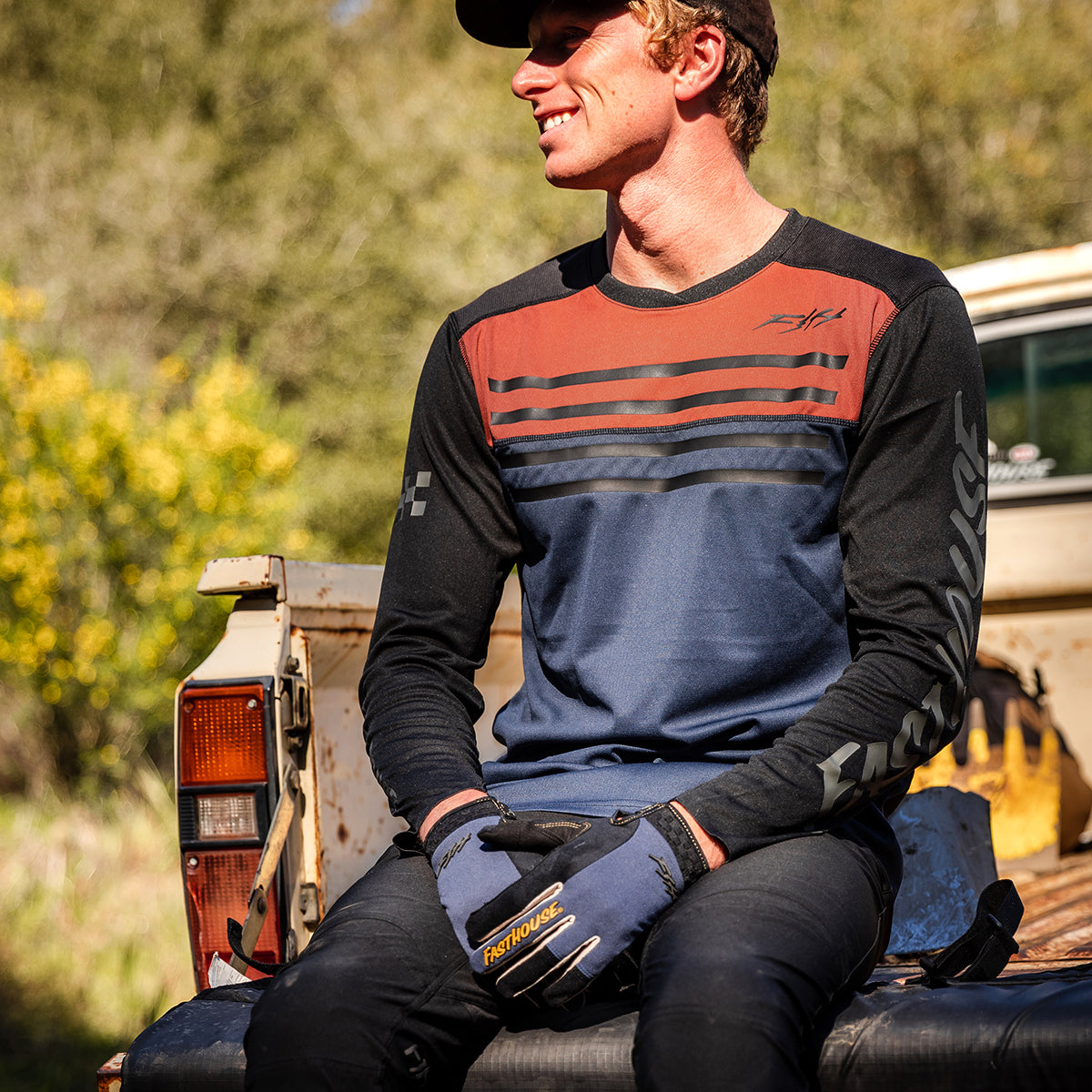 Alloy Sidewinder LS Jersey - Rust/Midnight Navy