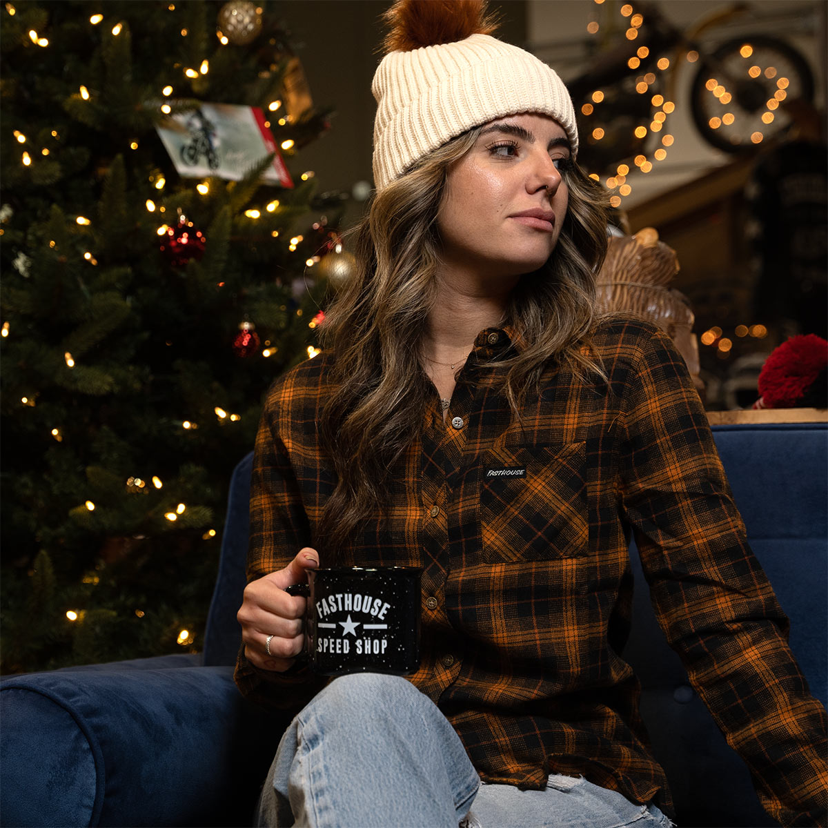 Honey Women's Flannel - Gold/Black Fasthouse