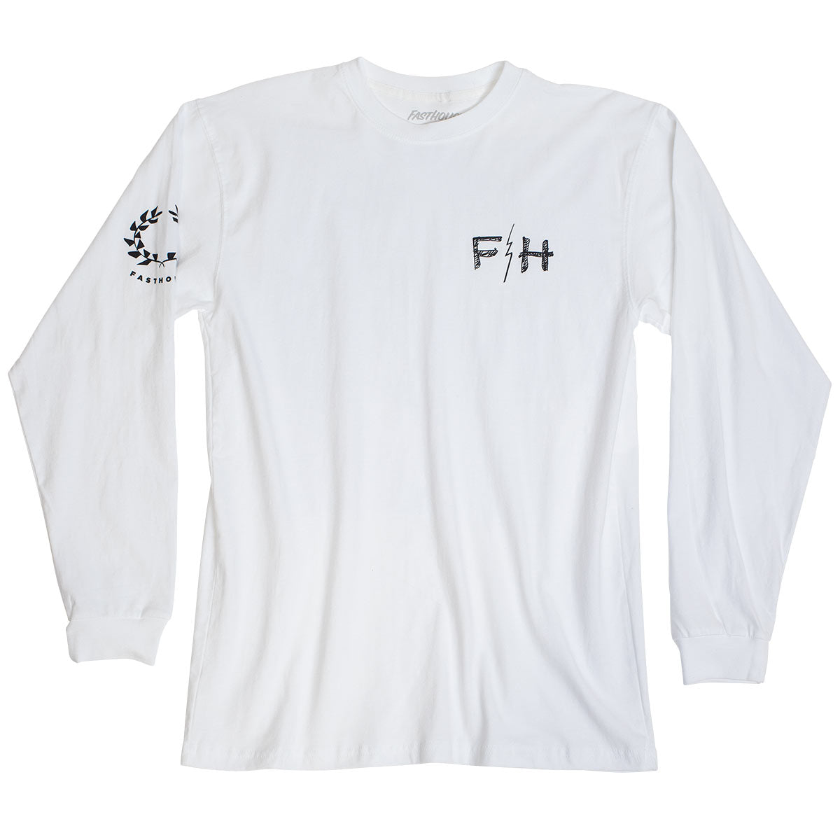 Victory Wreath LS Tee - White