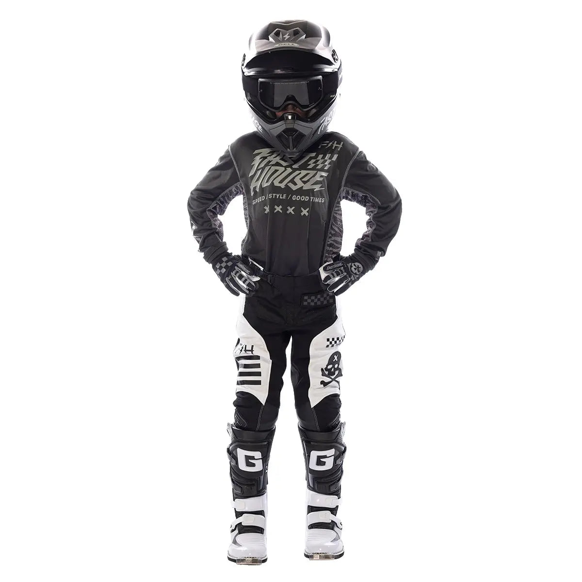 Elrod Rufio Youth Pant - White - Fasthouse