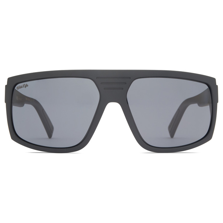VonZipper Quazzi Polarized Sunglasses - Black Satin/Vintage Gray Fasthouse