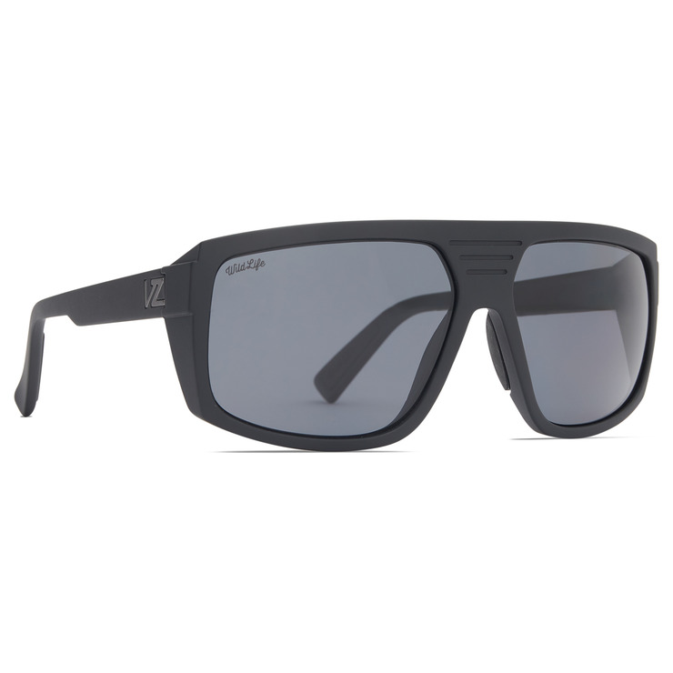 VonZipper Quazzi Polarized Sunglasses - Black Satin/Vintage Gray Fasthouse