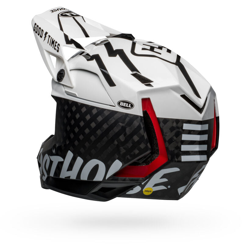 Bell Full-10 Spherical MTB Helmet - Matte Gloss White/Black Fasthouse