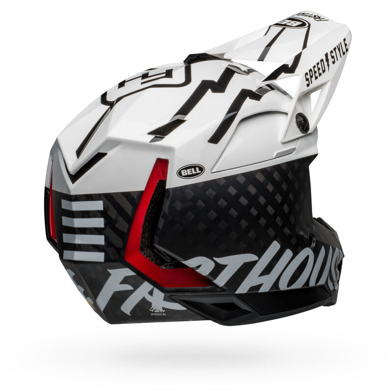 Bell Full-10 Spherical MTB Helmet - Matte Gloss White/Black Fasthouse