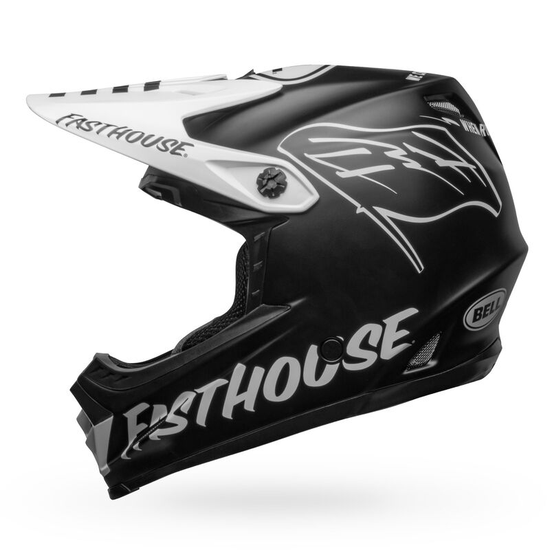 Bell Moto-9 MIPS Youth Helmet - Flying Colors Matte Black/White Fasthouse