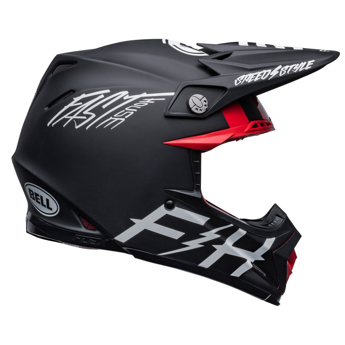 Bell x Fasthouse Tribe Moto 9S Flex Helmet Black/White