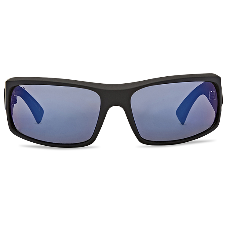 VonZipper Kickstand Polarized Sunglasses Black Satin Blue Flash
