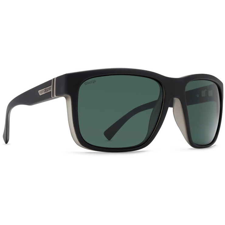 VonZipper Maxis Polarized Sunglasses - Black Satin/Vintage Gray Fasthouse