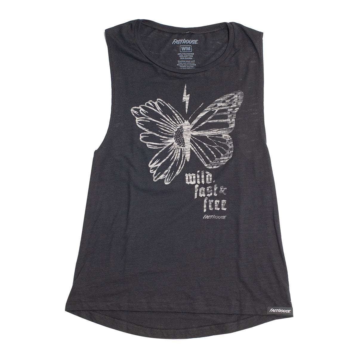 Wild & Fast Womens Muscle Tank - Black Slub