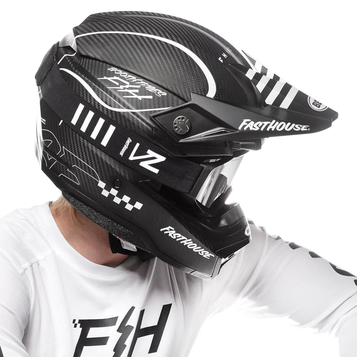bell fasthouse helmet carbon Bell Moto-10 Spherical Fasthouse Raven Helmet