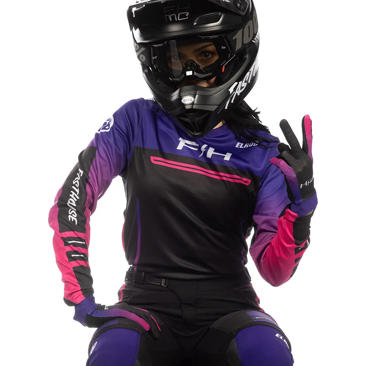Elrod React Women's Jersey - Electric Fuchsia/FH Purple Fasthouse