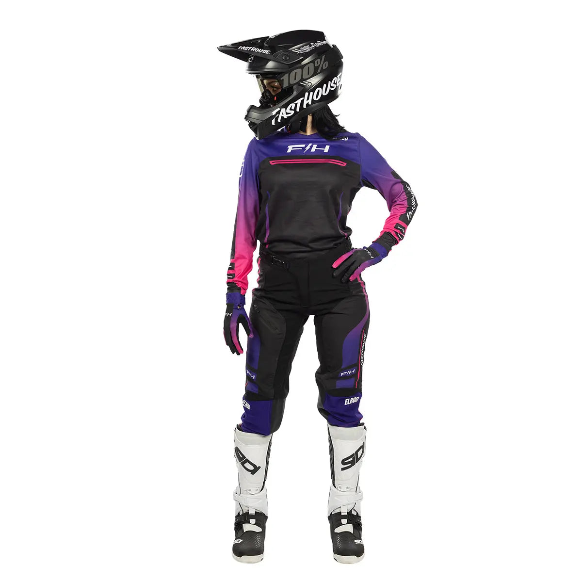 Elrod React Women's Jersey - Electric Fuchsia/FH Purple Fasthouse