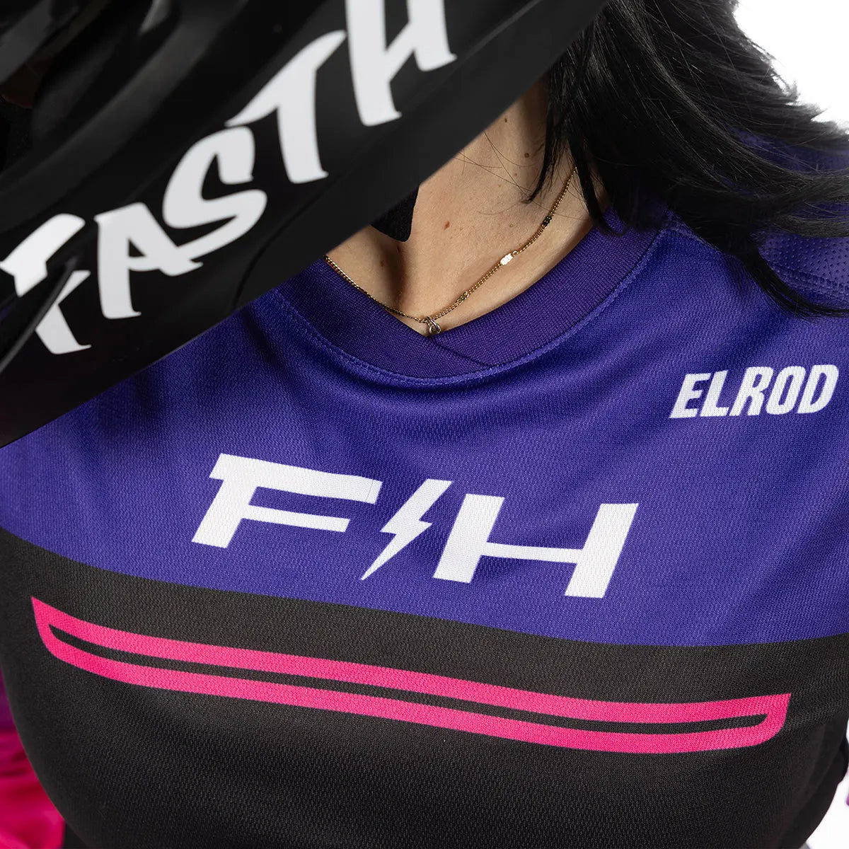Elrod React Women's Jersey - Electric Fuchsia/FH Purple Fasthouse