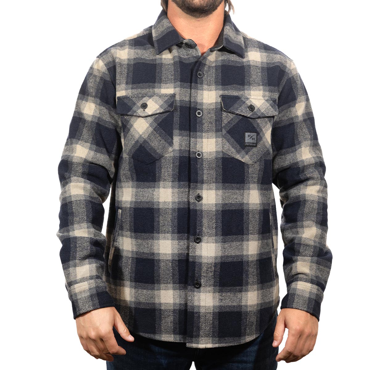 Folsom Heavyweight Flannel - Greige/Black
