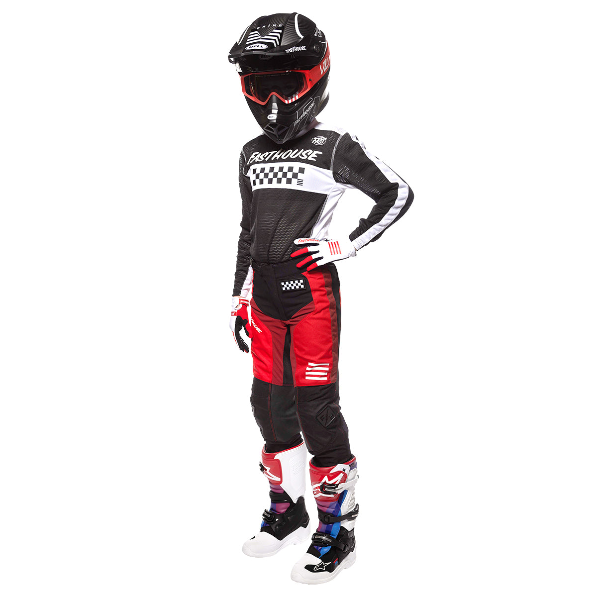 Grindhouse Mod Youth Pant - Red/Black