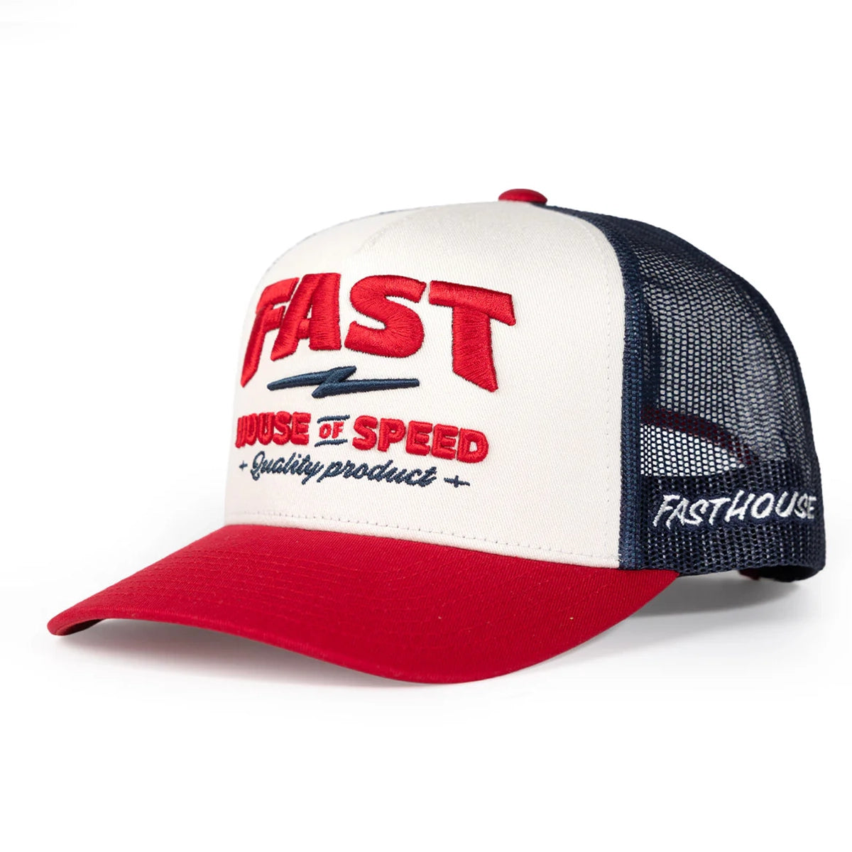 House of Speed Hat - Off White/Red