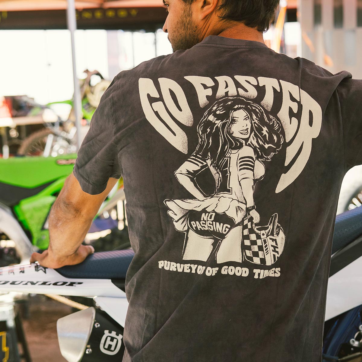 No Pass Tee - Black Crystal Wash