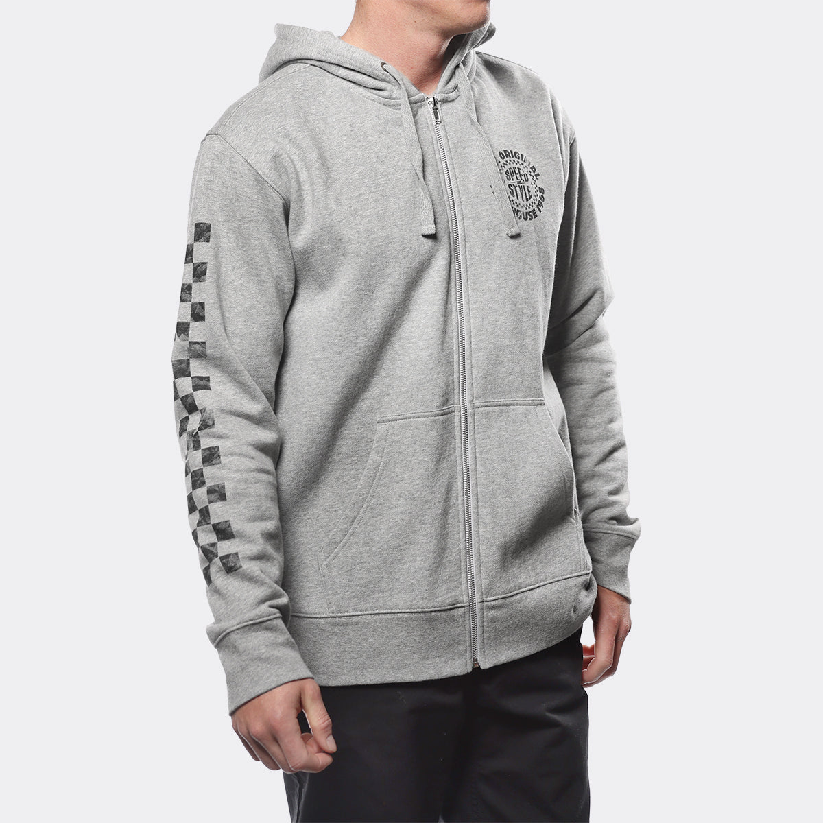 Origin Hooded Zip-Up - Heather Gray