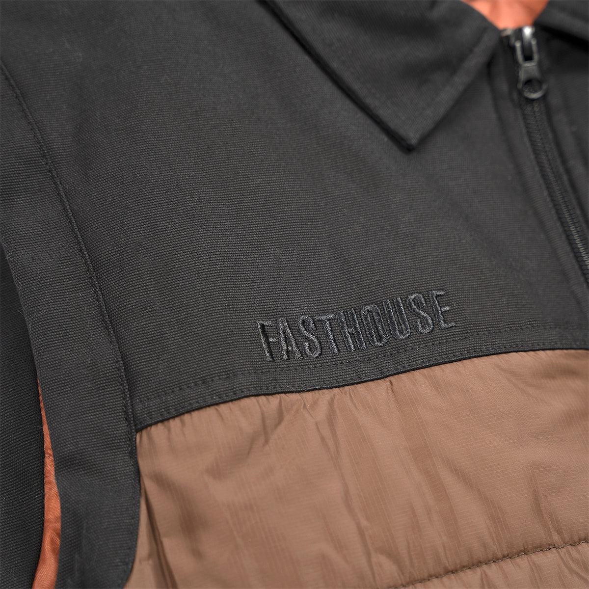 Prospector Puffer Vest - Black/Brown