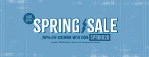 Spring Sale 20% Off with Code SPRING20