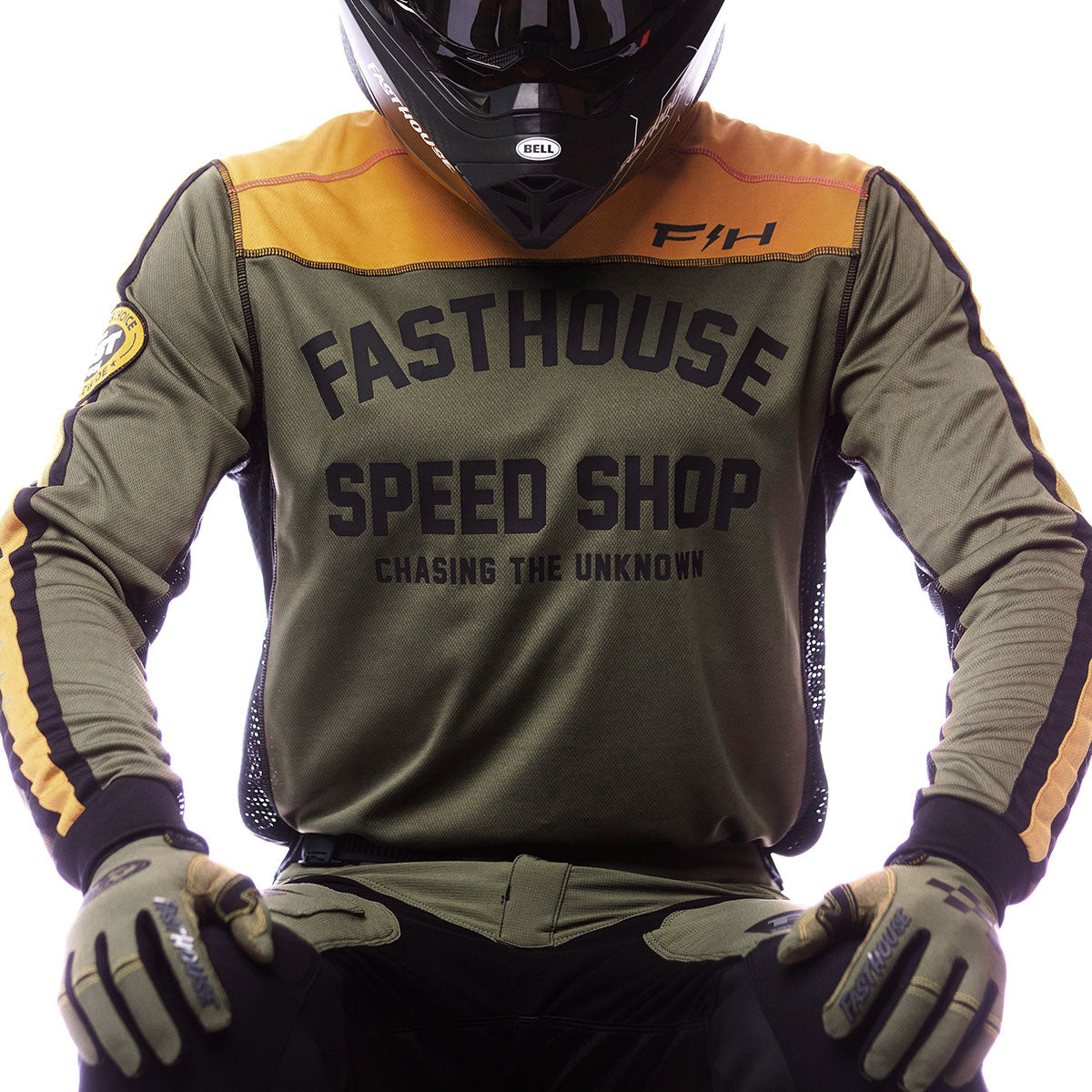 Sanguaro Petrol LS Jersey - Olive/Vintage Gold