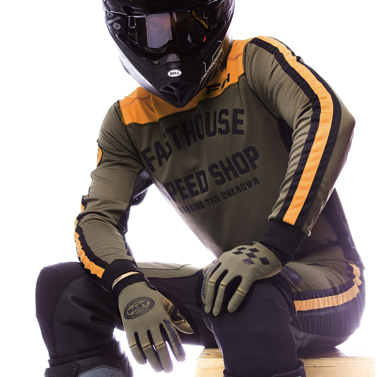 Sanguaro Petrol LS Jersey - Olive/Vintage Gold