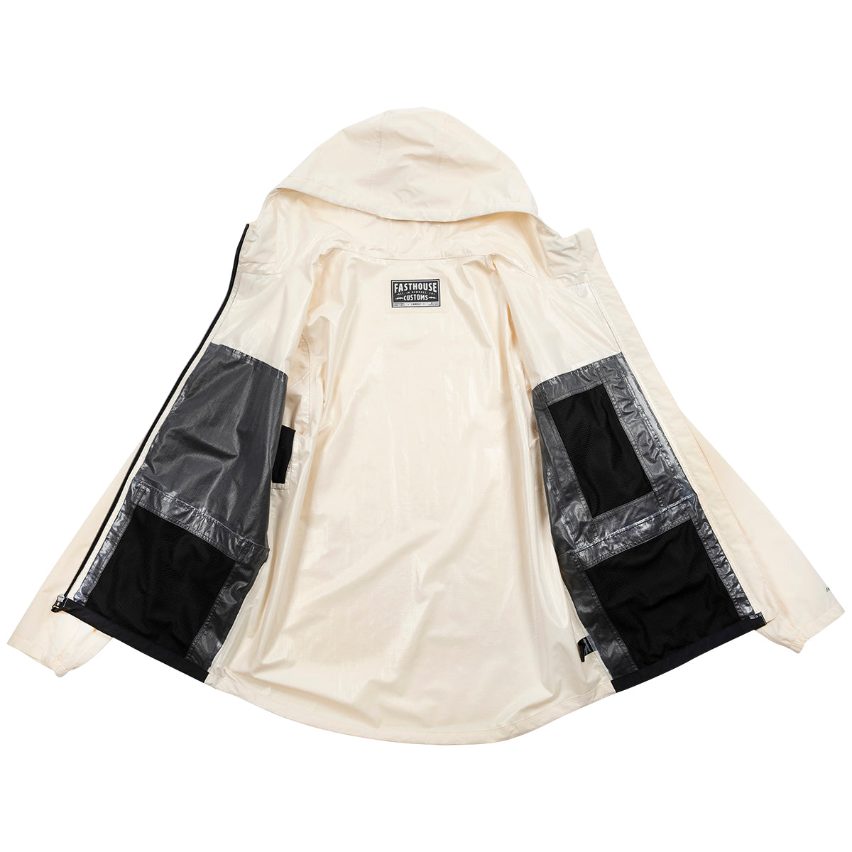 Statement Packable Windbreaker - Natural/Black