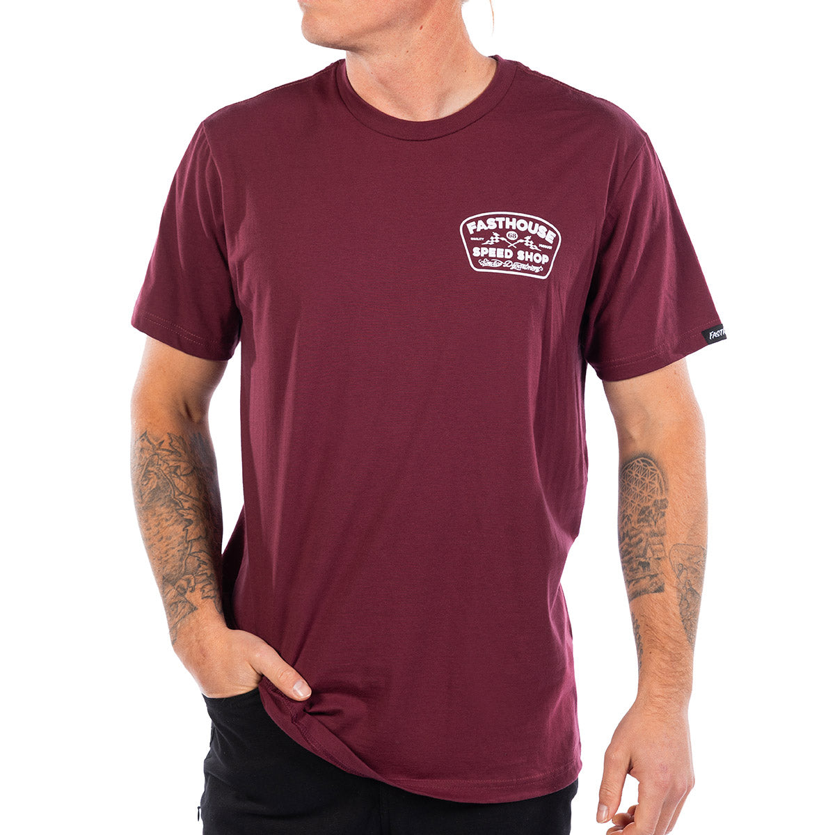 Wedged Tee - Maroon