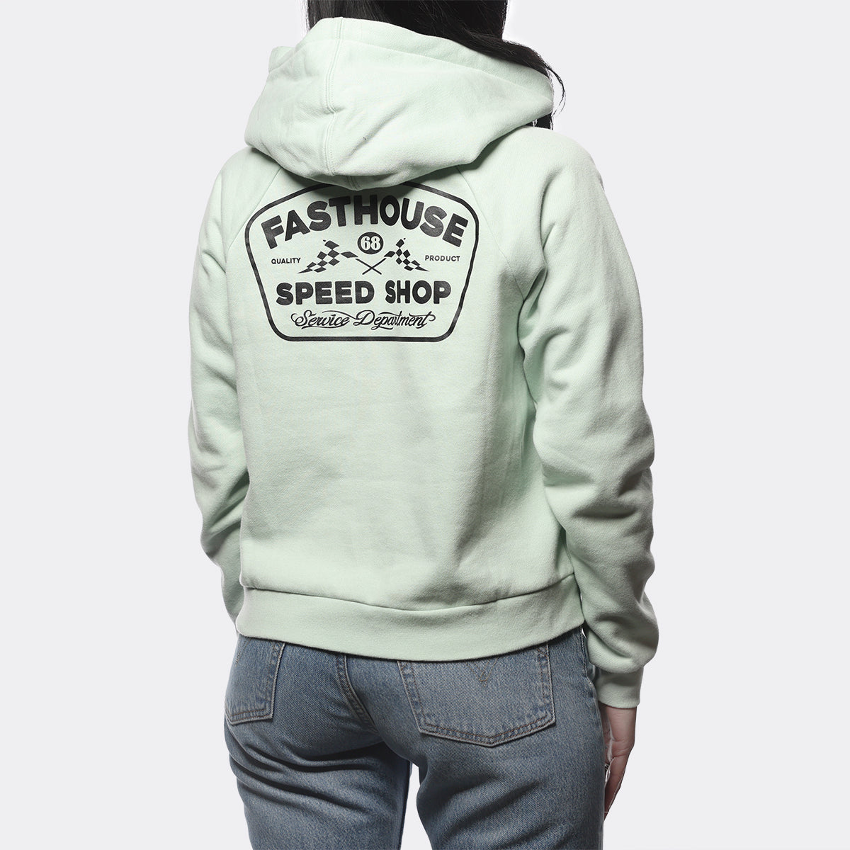 Wedged Women's Hooded Pullover - Mint