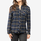 Honey Women's Flannel - Dust Blue/Black