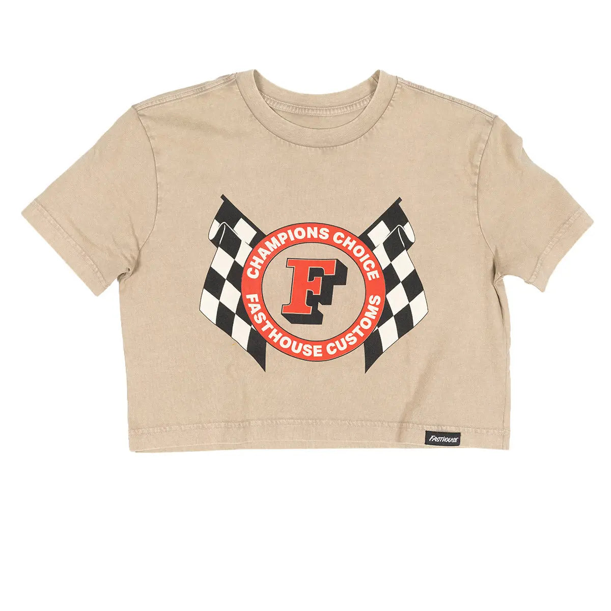 Womens Champions Choice Crop Tee - Stone Wash Fasthouse