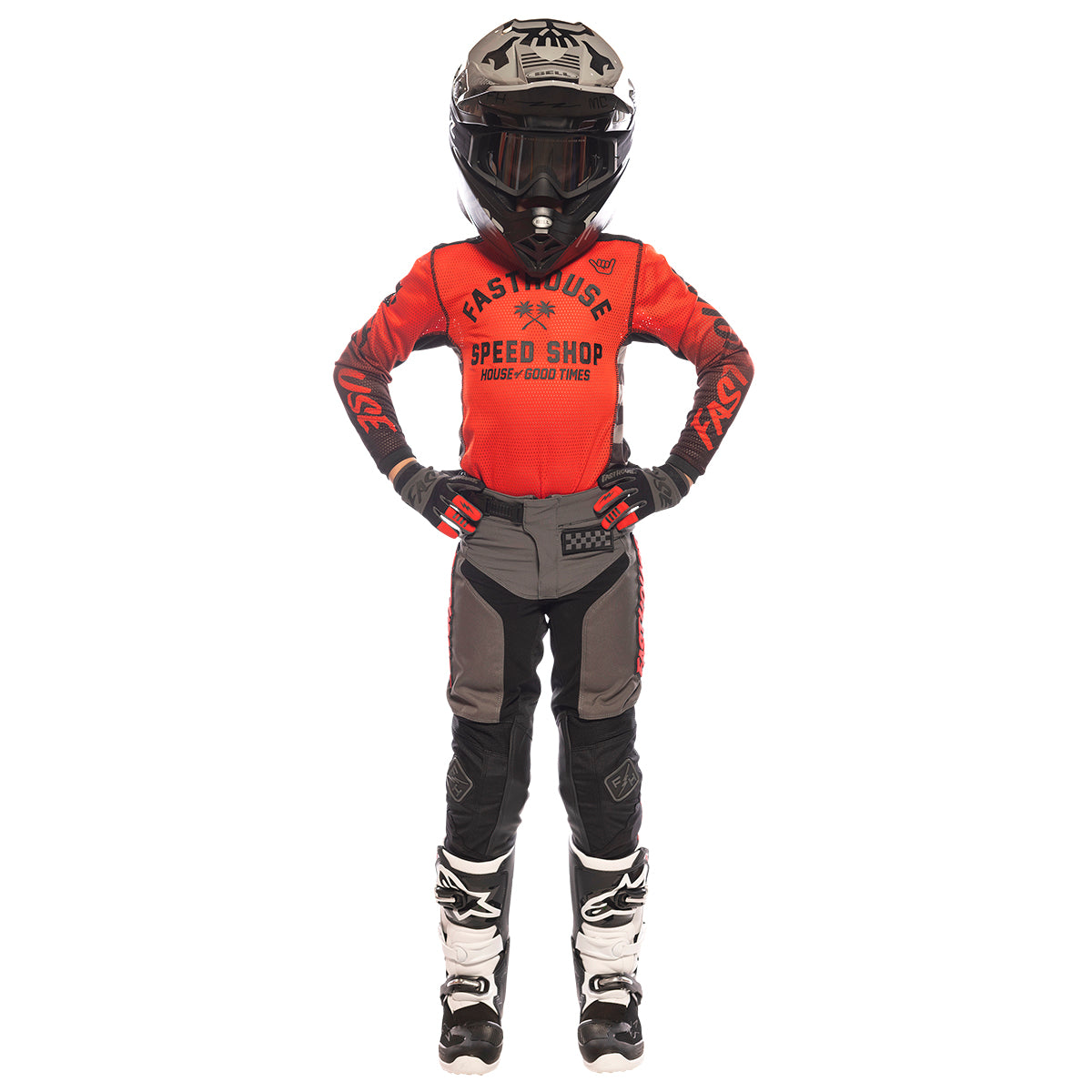 Grindhouse Youth Pant - Gray/Red