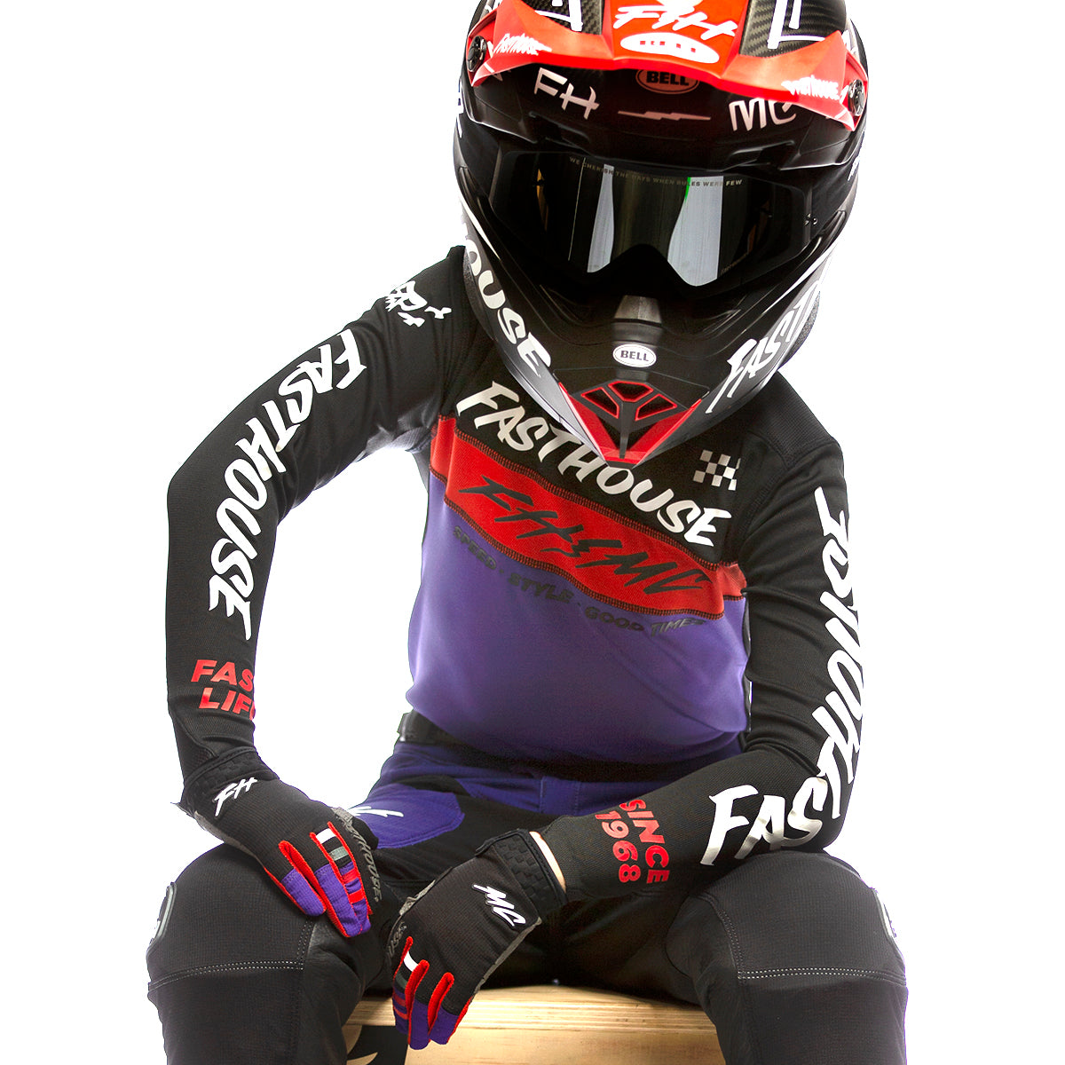 Elrod Evoke Youth Glove - Black/Purple