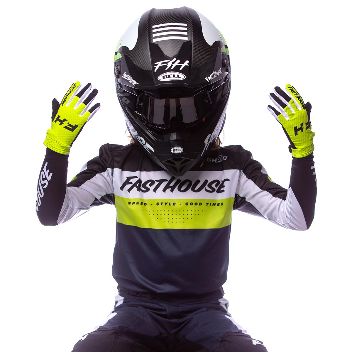 Youth Grindhouse Pro Apex Glove- Flo Green