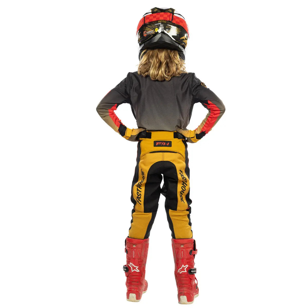Elrod React Youth Pant - Racing Red/Black Fasthouse