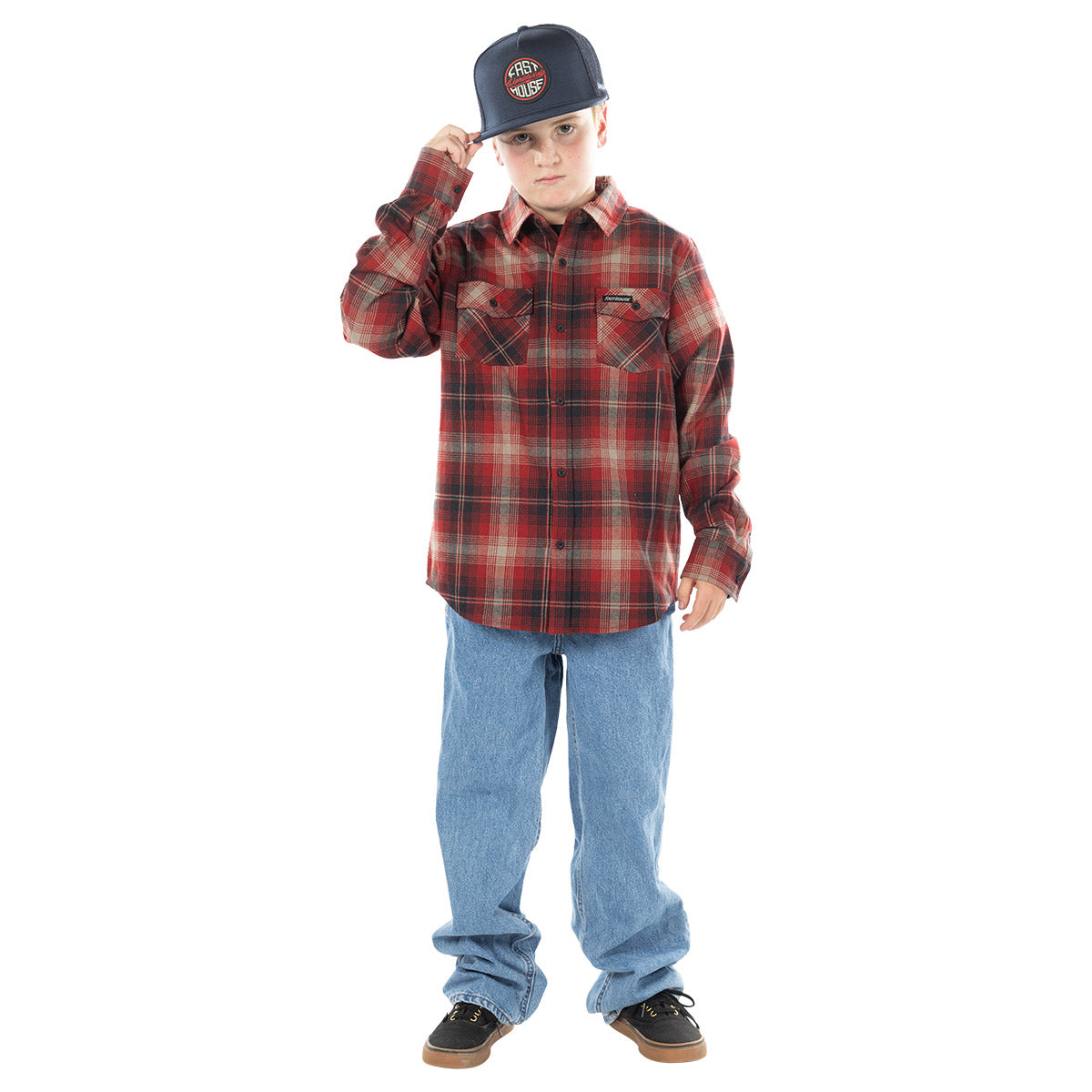Saturday Night Special Youth Flannel - Red/Black