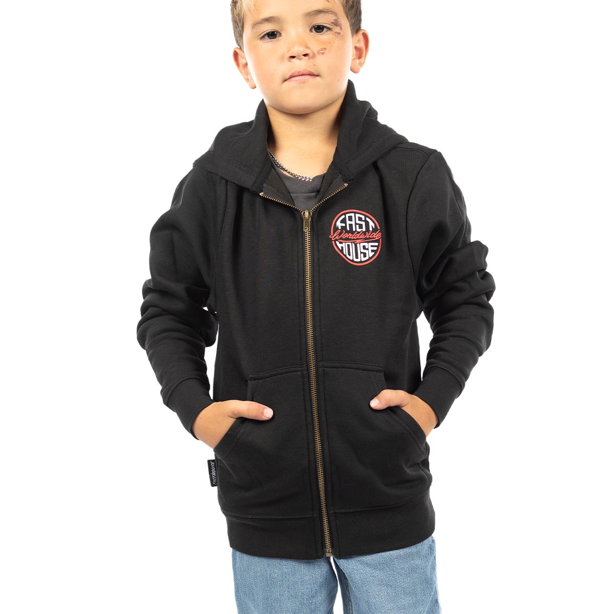 Youth Petrol Hooded Zip-Up - Black