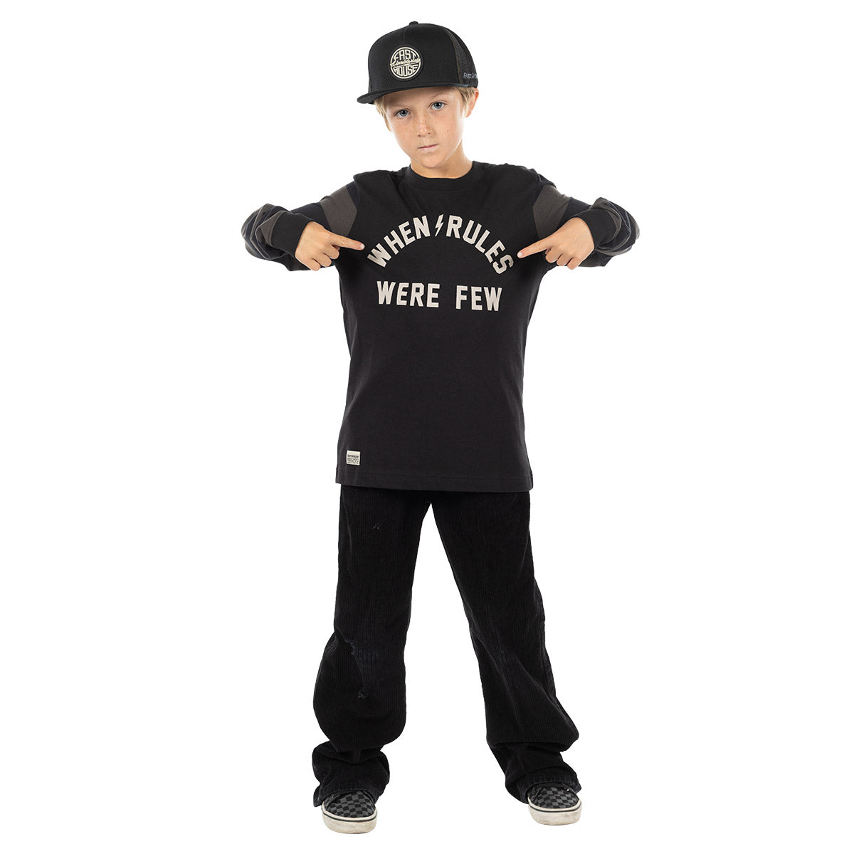 Sherwin Youth Yarn Dye LS Tee - Black