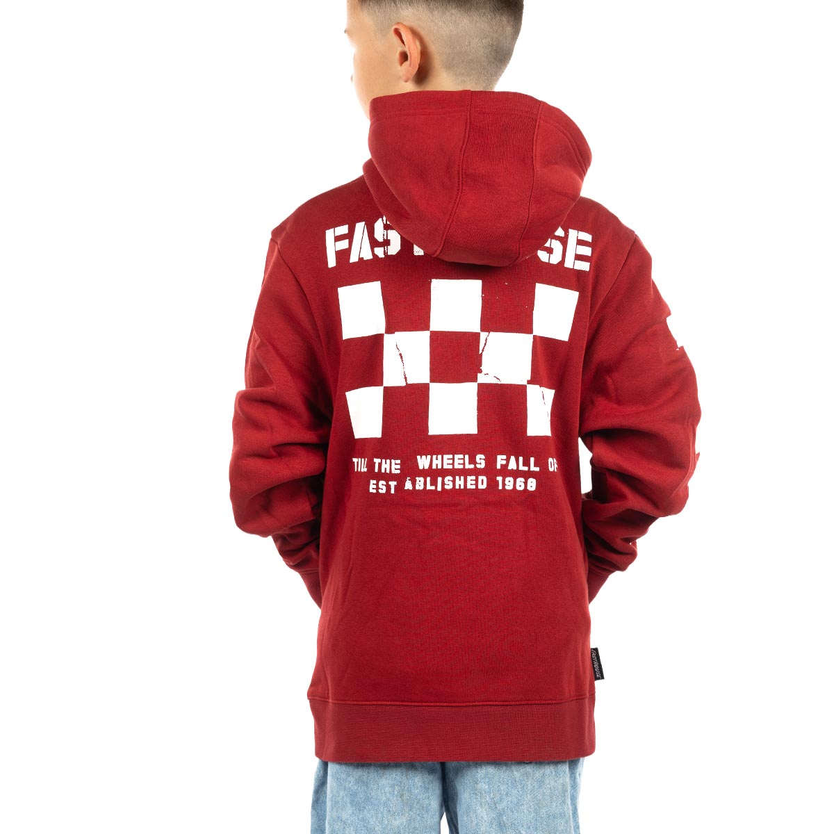Youth Torn Hooded Pullover - Red
