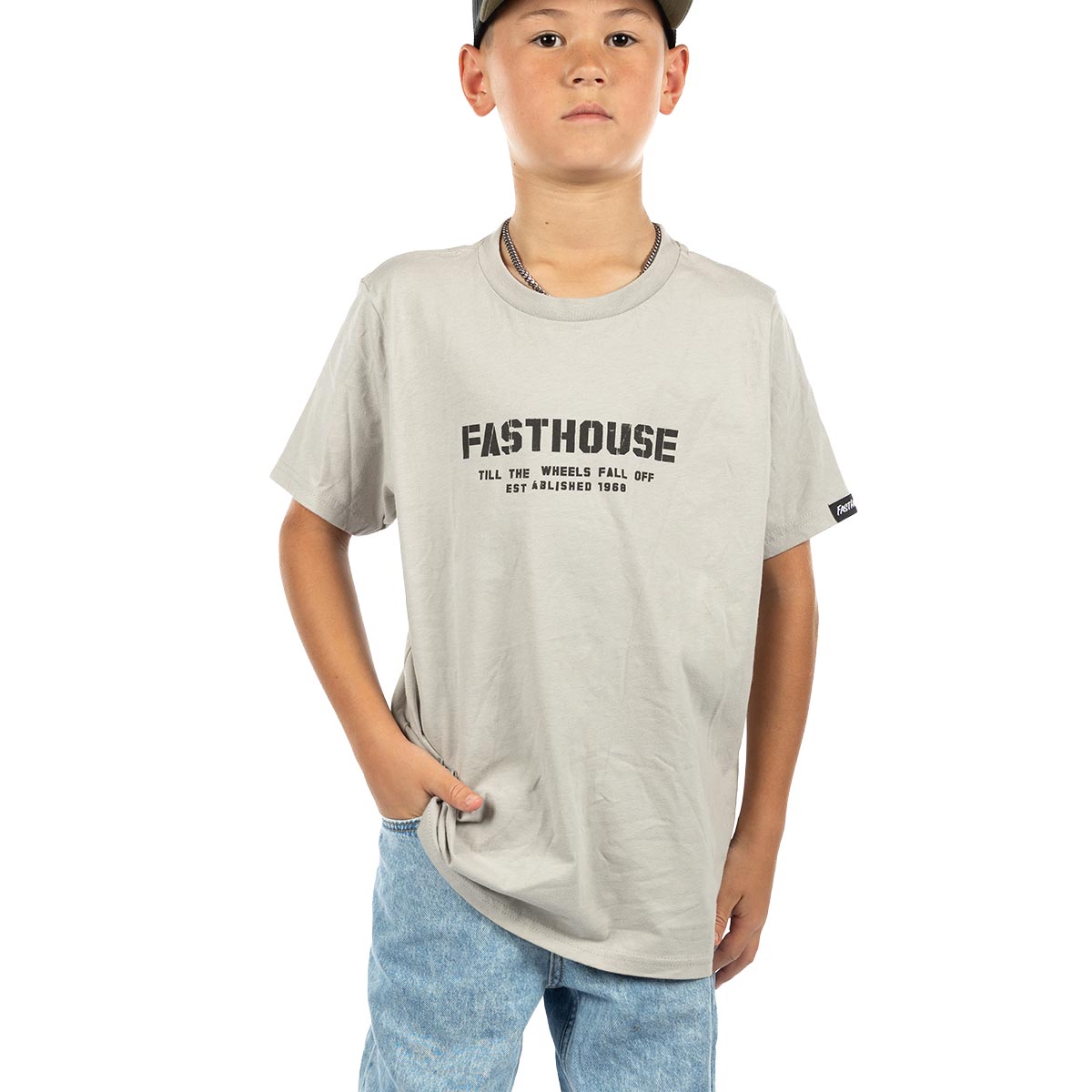 Youth Torn SS Tee - Gray