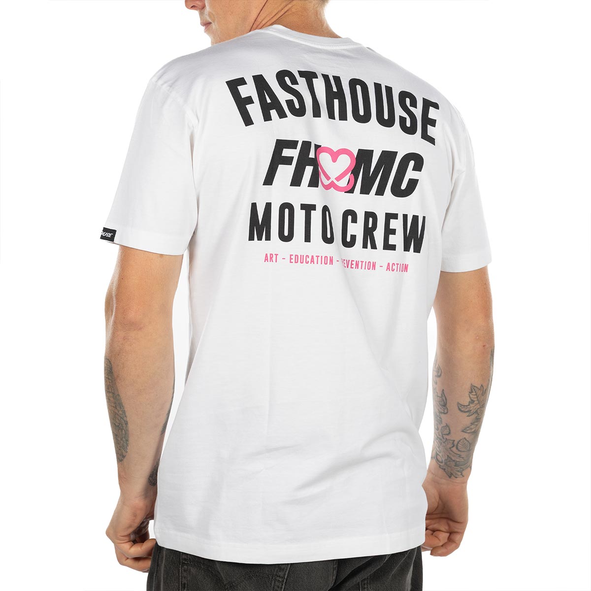 Keep A Breast Moto Crew Tee - White